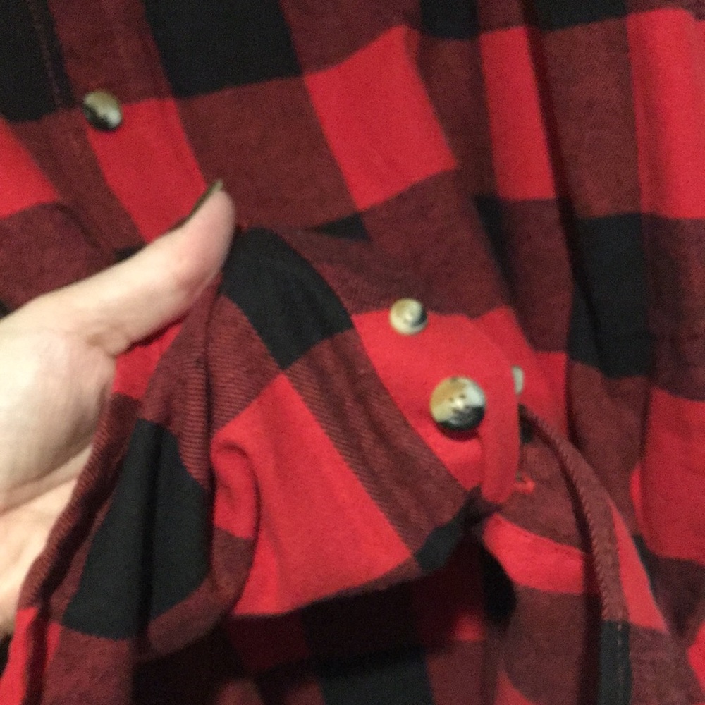 Hobbs Creek Men’s red and black buffalo plaid flannel button up shirt NWT - Picture 6 of 6
